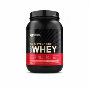 Optimum Nutrition GOLD STANDARD 100% WHEY™ Strawberries & Cream 2 lb (29 Servings) South Africa | SMRXYZ-563