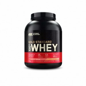 Optimum Nutrition GOLD STANDARD 100% WHEY™ Strawberry Banana 5 lb (75 Servings) South Africa | CLIXUV-701