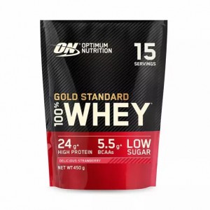 Optimum Nutrition Gold Standard 100% Whey Protein Powder Delicious Strawberry 450 grams (15 Servings) South Africa | XKVGAS-750