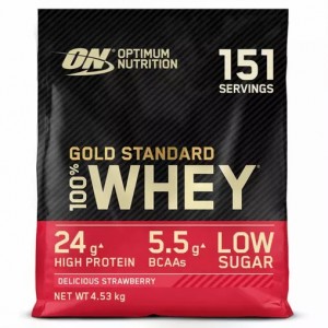Optimum Nutrition Gold Standard 100% Whey Protein Powder Delicious Strawberry 4.53 kg (151 Servings) South Africa | WYIPKD-739