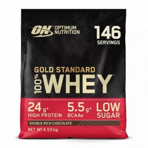 Optimum Nutrition Gold Standard 100% Whey Protein Powder Double Rich Chocolate 4.53 kg (146 Servings) South Africa | MSUXTP-591