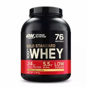 Optimum Nutrition Gold Standard 100% Whey Protein Powder French Vanilla 2.28 kg (76 Servings) South Africa | YUFMNK-539