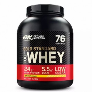 Optimum Nutrition Gold Standard 100% Whey Protein Powder Banana Cream 2.28 kg (76 Servings) South Africa | DPJZEX-940