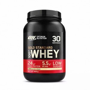 Optimum Nutrition Gold Standard 100% Whey Protein Powder Vanilla Ice Cream 900 grams (30 Servings) South Africa | CTFIDX-796