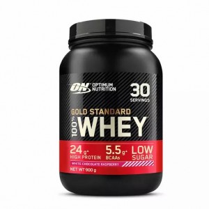 Optimum Nutrition Gold Standard 100% Whey Protein Powder White Chocolate Raspberry 900 grams (30 Servings) South Africa | QXKRHB-914