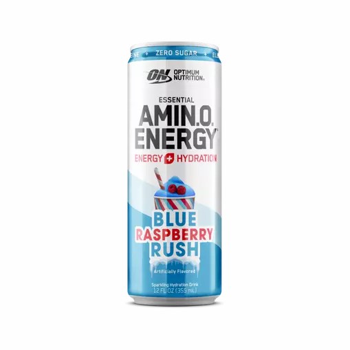 Optimum Nutrition ESSENTIAL AMIN.O. ENERGY+ Electrolytes Sparkling *new* Blue Raspberry Rush 355ml * 12 Cans (12 Servings) South Africa | UTKEJP-132