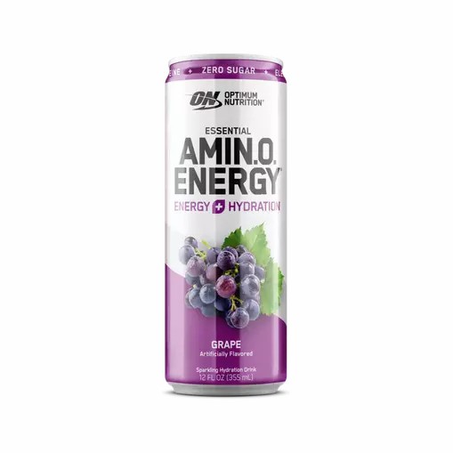 Optimum Nutrition ESSENTIAL AMIN.O. ENERGY+ Electrolytes Sparkling Grape 355ml * 12 Cans (12 Servings) South Africa | DPJACG-387