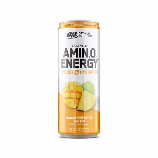 Optimum Nutrition ESSENTIAL AMIN.O. ENERGY+ Electrolytes Sparkling Mango Pineapple Lime 355ml * 12 Cans (12 Servings) South Africa | RLBAWZ-960