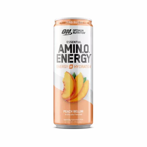 Optimum Nutrition ESSENTIAL AMIN.O. ENERGY+ Electrolytes Sparkling Peach Bellini 355ml * 12 Cans (12 Servings) South Africa | SMJKTL-801
