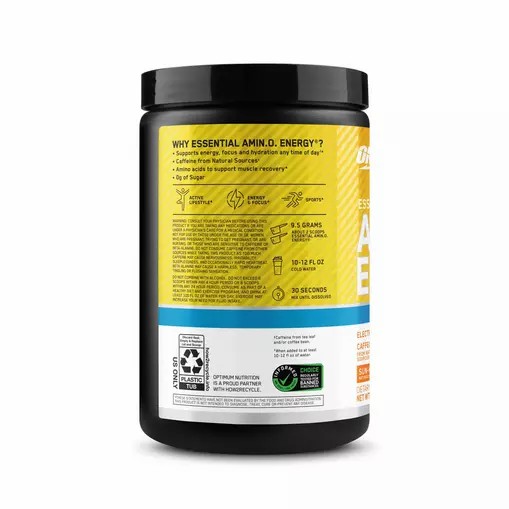 Optimum Nutrition Essential AMIN.O. ENERGY + Electrolytes *new* Sun-kissed Citrus 0.63 lb (30 Servings) South Africa | LEQBNG-932
