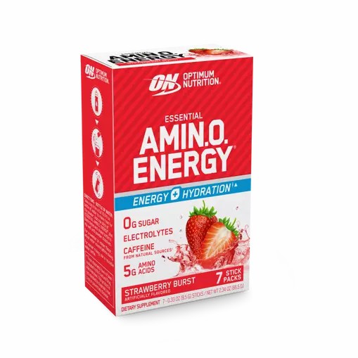 Optimum Nutrition Essential AMIN.O. ENERGY + Electrolytes Strawberry Burst 7 Stick Packs (7 Servings) South Africa | KVJXRI-713