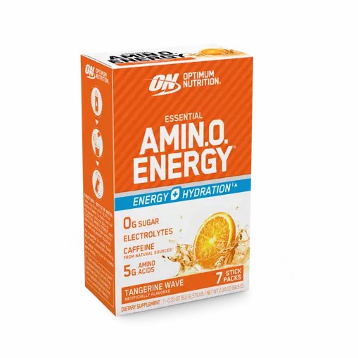 Optimum Nutrition Essential AMIN.O. ENERGY + Electrolytes Tangerine Wave 7 Stick Packs (7 Servings) South Africa | WBRLZD-673