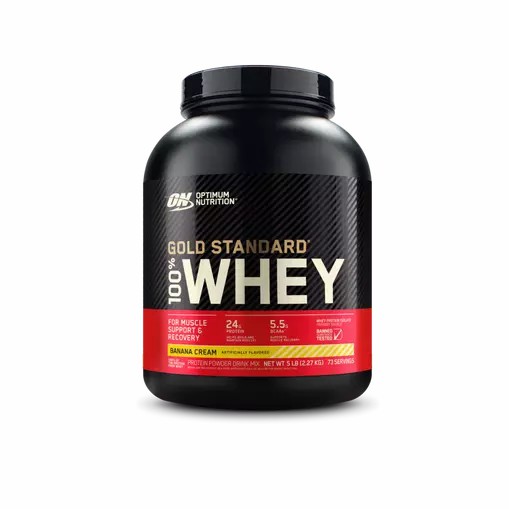 Optimum Nutrition GOLD STANDARD 100% WHEY™ Banana Cream 5 lb (73 Servings) South Africa | NYIPMX-170