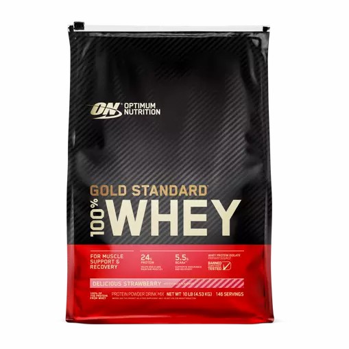 Optimum Nutrition GOLD STANDARD 100% WHEY™ Delicious Strawberry 10 lb (146 Servings) South Africa | ROQYPG-309