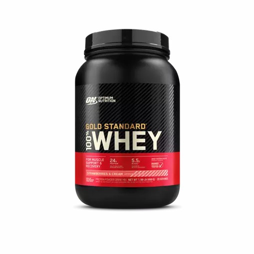 Optimum Nutrition GOLD STANDARD 100% WHEY™ Strawberries & Cream 2 lb (29 Servings) South Africa | SMRXYZ-563
