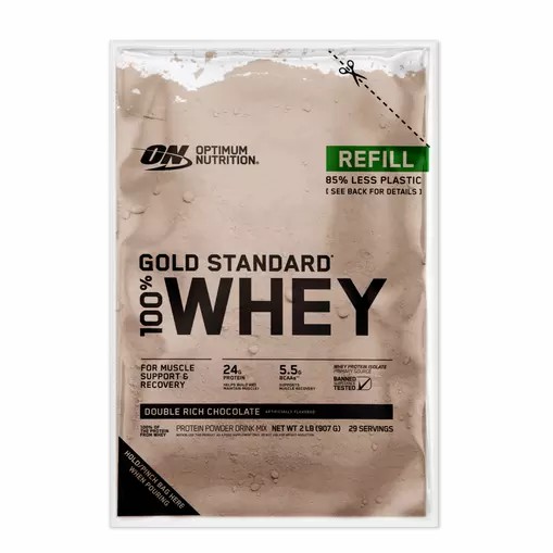 Optimum Nutrition GOLD STANDARD 100% WHEY™ Recyclable Refill Bag Double Rich Chocolate 2 lb (29 Servings) South Africa | YEIOHS-640