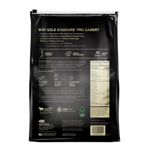 Optimum Nutrition GOLD STANDARD® Pro Gainer Double Chocolate 10.19 lb (28 Servings) South Africa | FVQMET-746