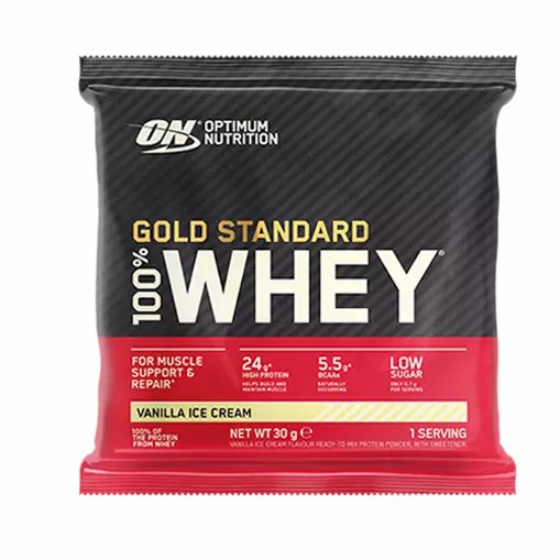 Optimum Nutrition Gold Standard 100% Whey Powder Sachets Vanilla Ice Cream 1 sachet (30 grams) South Africa | WVSHKY-761