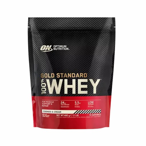 Optimum Nutrition Gold Standard 100% Whey Protein Powder Cookies & Cream 480 grams (15 Servings) South Africa | ZLXAPK-962