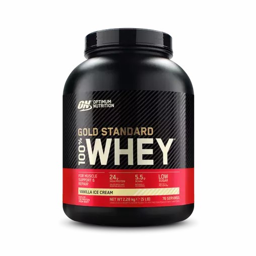 Optimum Nutrition Gold Standard 100% Whey Protein Powder Vanilla Ice Cream 2.28 kg (76 Servings) South Africa | XJUYZM-803