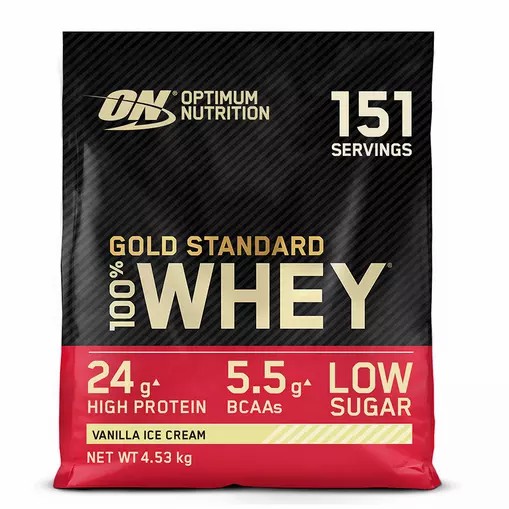 Optimum Nutrition Gold Standard 100% Whey Protein Powder Vanilla Ice Cream 4.53 kg (151 Servings) South Africa | HWKVCT-317