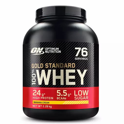 Optimum Nutrition Gold Standard 100% Whey Protein Powder Banana Cream 2.28 kg (76 Servings) South Africa | DPJZEX-940