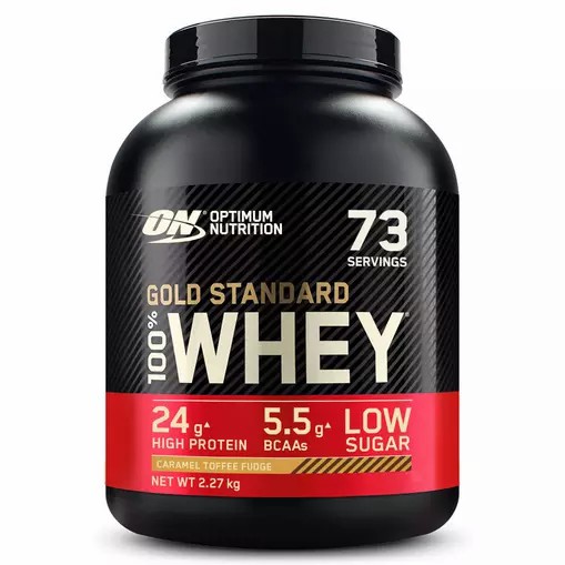 Optimum Nutrition Gold Standard 100% Whey Protein Powder Caramel Toffee Fudge 2.27 kg (73 Servings) South Africa | ZOGLQF-039