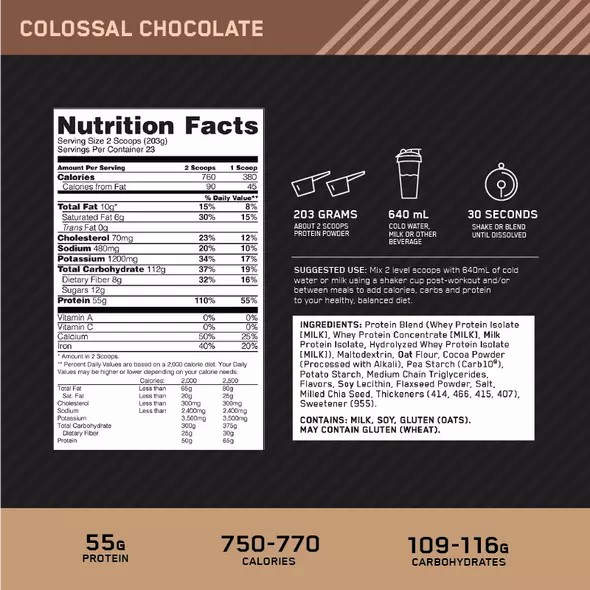 Optimum Nutrition Gold Standard Gainer Chocolate 4.67kg South Africa | RUSYZH-243