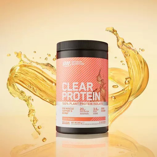 Optimum Nutrition ON Clear Protein 100% Plant Protein Isolate Juicy Peach 280 grams (10 Servings) South Africa | MGRYJC-971