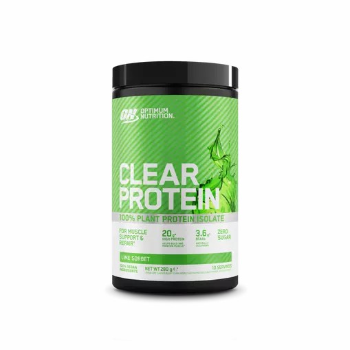 Optimum Nutrition ON Clear Protein 100% Plant Protein Isolate Lime Sorbet 280 grams (10 Servings) South Africa | PUJAQO-432