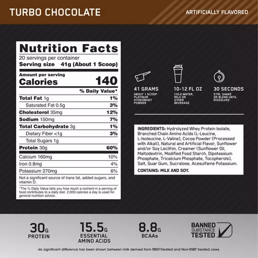 Optimum Nutrition PLATINUM HYDROWHEY™ Turbo Chocolate 1.8 lb - Notify me South Africa | TBSRVJ-724