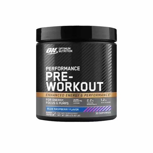Optimum Nutrition Performance Pre-Workout Blue Raspberry 285g South Africa | CNWDZR-025