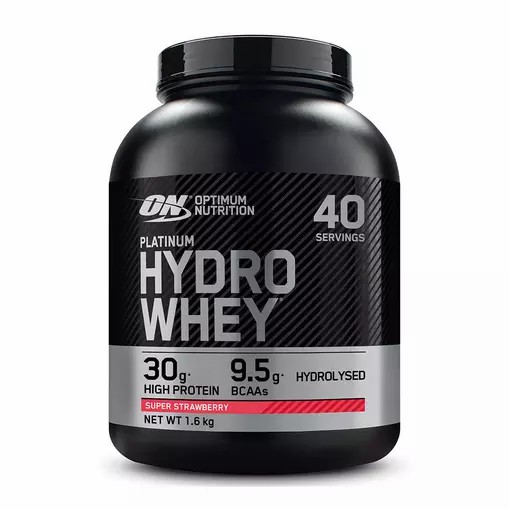 Optimum Nutrition Platinum Hydrowhey Super Strawberry 1.6 kg (40 Servings) South Africa | HZEBKF-630