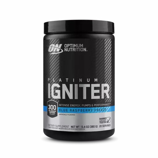 Optimum Nutrition Platinum Igniter Blue Raspberry Freeze 0.84 lb (20 Servings) South Africa | VUMLCE-586