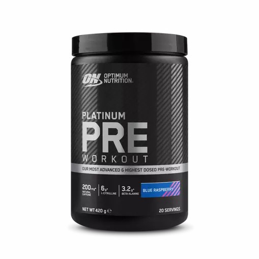 Optimum Nutrition Platinum Pre-workout Blue Raspberry 420 grams (20 Servings) South Africa | CTMLFS-426