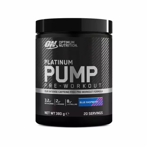 Optimum Nutrition Platinum Pump Pre-workout Blue Raspberry 380 grams (20 Servings) South Africa | IHJDOB-834