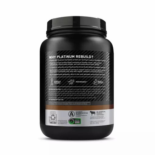 Optimum Nutrition Platinum Rebuild Dark Chocolate 1.67 lb (20 Servings) South Africa | UOYIWZ-516