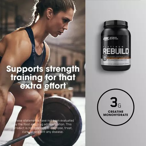 Optimum Nutrition Platinum Rebuild Dark Chocolate 1.67 lb (20 Servings) South Africa | UOYIWZ-516