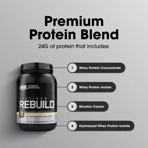 Optimum Nutrition Platinum Rebuild Vanilla Buttercream 1.63 lb (20 Servings) South Africa | DTCYEF-702