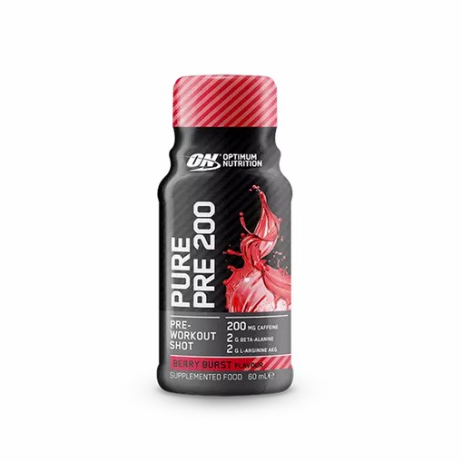 Optimum Nutrition Pure Pre 200 Pre-Workout Shot Berry 60ml (12 shots) South Africa | CRHKBY-065