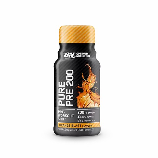 Optimum Nutrition Pure Pre 200 Pre-Workout Shot Orange 60ml (12 shots) South Africa | GBOAQY-287