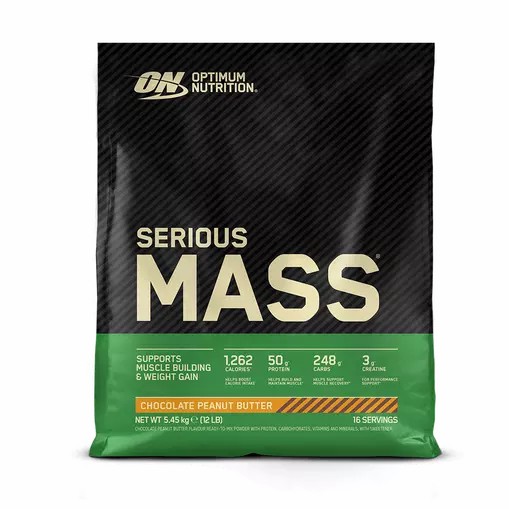 Optimum Nutrition Serious Mass Gainer Chocolate Peanut Butter 5.45 kg (16 Servings) South Africa | TILDWN-806