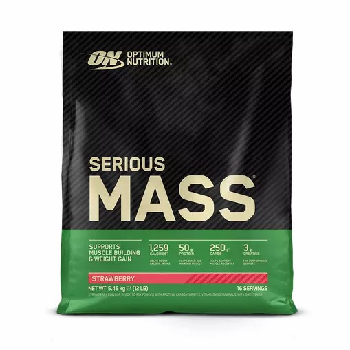 Optimum Nutrition Serious Mass Gainer Strawberry 5.45 kg (16 Servings) South Africa | JSBVXR-438