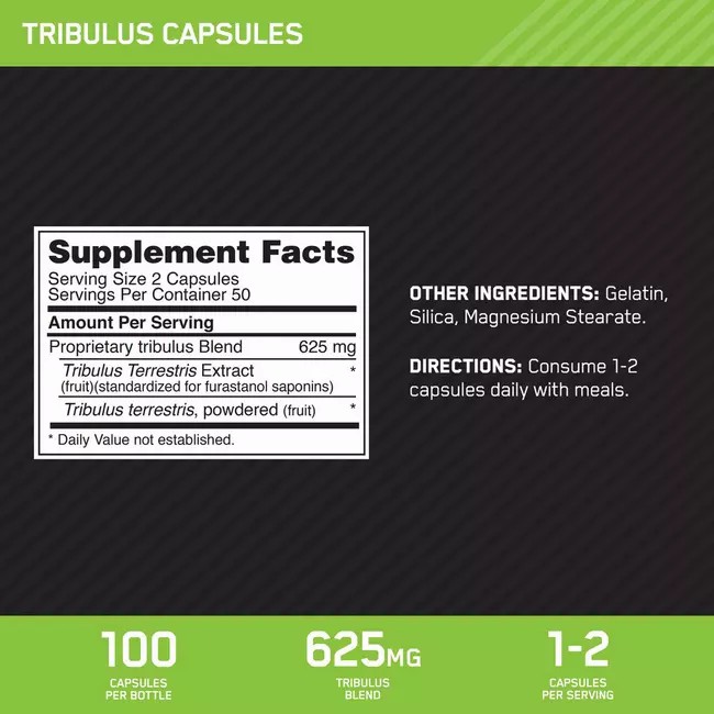 Optimum Nutrition Tribulus Caps 100 Capsules (50 Servings) South Africa | ZNJMIL-168